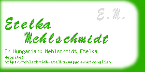 etelka mehlschmidt business card